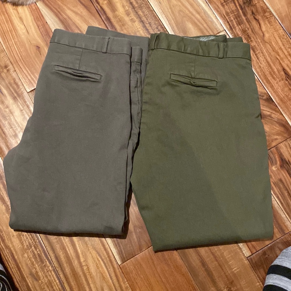 Two pairs: Banana Republic Sloan kaki pants size 12